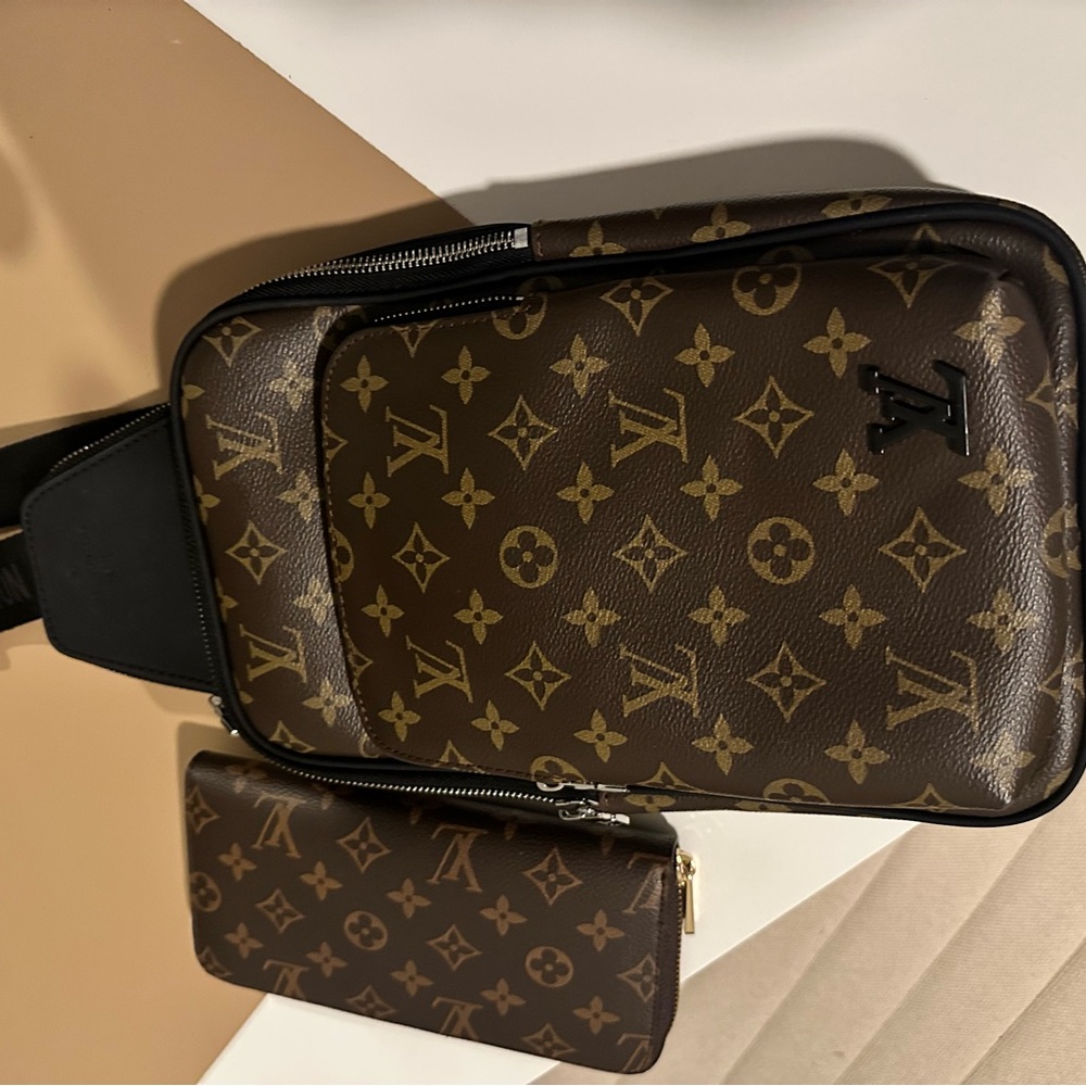 Louis Vuitton Monogram Brown Crossbody Bag and Wallet